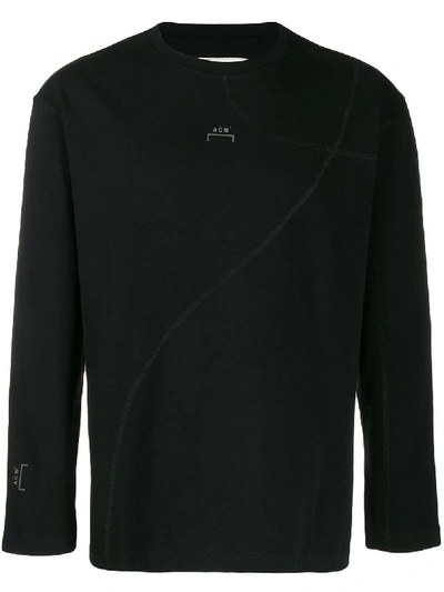 A-cold-wall* Long Sleeve Mesh Logo Sweater In Black