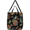 ENGINEERED GARMENTS ENGINEERED GARMENTS BLACK FLORAL RUG JACQUARD CARRY ALL TOTE