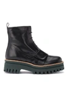 PALOMA BARCELÓ ANFIBIO PALOMA BARCELÒ BOOT IN BLACK LEATHER WITH GREEN SOLE,11076964