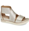 Eileen Fisher Women's Sport Crisscross Wedge Platform Sandals In Platinum Metallic