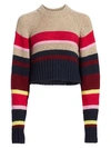 CURRENT ELLIOTT Moonshine Striped Wool-Blend Crop Sweater