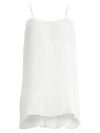 LA PERLA Appolinia Pleated Lace-Trim Mini Shift Slip Dress