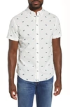 Bonobos Riviera Slim Fit Frog Print Short Sleeve Button-down Shirt In Frog - Aquaculture