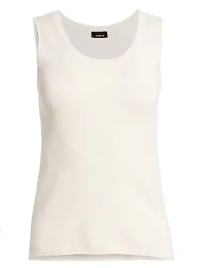 Akris 3d Trapezoid Jacquard Fitted Knit Tank In Ecru