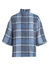 AKRIS PUNTO Eggshape Plaid Tweed Coat