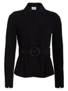 Akris Punto Belted Jersey Peplum Jacket In Black