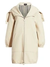 Akris Helen Detachable Tweed Gilet-lined Parka In Clay Multi