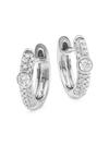 MEIRA T WOMEN'S 14K WHITE GOLD & DIAMOND HUGGIE EARRINGS,400011720884