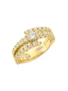 PLEVÉ WOMEN'S 18K YELLOW GOLD DIAMOND SHANK BYPASS WRAP RING,0400011132591