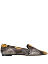 AEYDE AURORA SNAKE PRINT LOAFERS