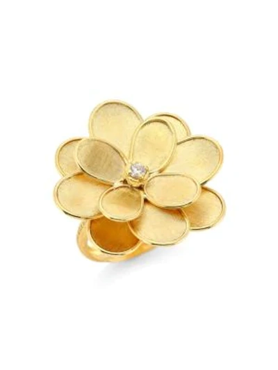 Marco Bicego Petali 18k Yellow Gold & Diamond Medium Flower Ring In White/gold