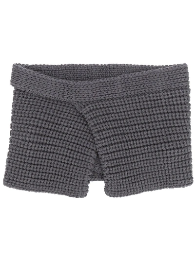 Missoni Wrap Style Chunky Knit Scarf In Grey