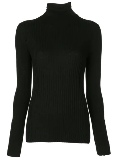 Alex Mill Multi Rib Wool Blend Turtleneck Jumper In Black