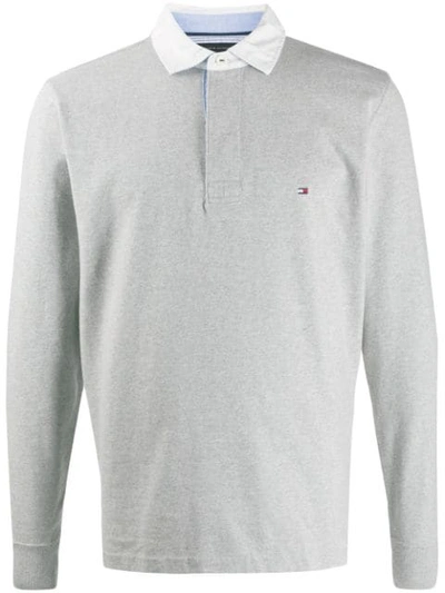 Tommy Hilfiger Logo刺绣polo衫 In Grey