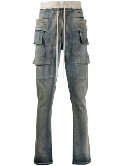 Rick Owens Drkshdw Drop Crotch Jeans In Blue