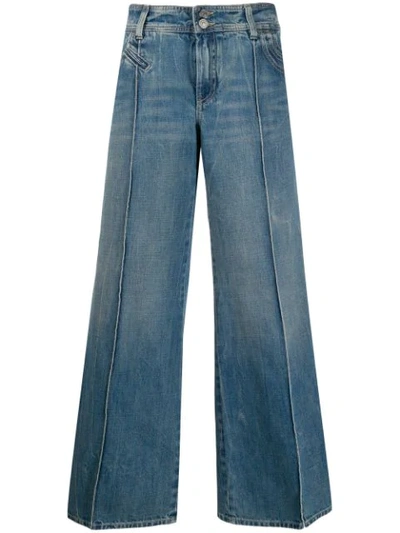 Givenchy Flared High Rise Jeans In Indigo Blue