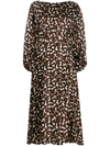 Saloni Daybreak-print Belted Silk-satin Dress In Multi