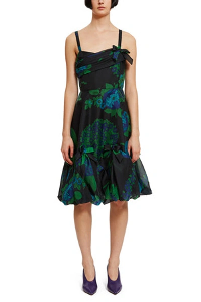 Anna Sui Opening Ceremony Printed Organza Dress In Blue