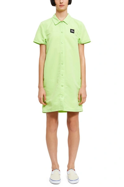 Stussy Opening Ceremony Nomi Short Sleeve House Dress In Safety Yellow