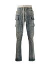 RICK OWENS DRKSHDW DROP CROTCH JEANS,DU19F6376SHU14495606