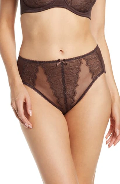 Wacoal 'retro Chic' High Cut Briefs In Chocolate Plum