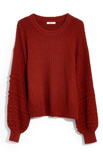 Madewell Bobble Sweater In Burnished Mahogany