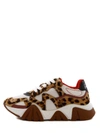 Versace Squalo Leopard Sneakers Men In Brown