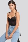 CHLOÉ MESH BODYSUIT - BLACK