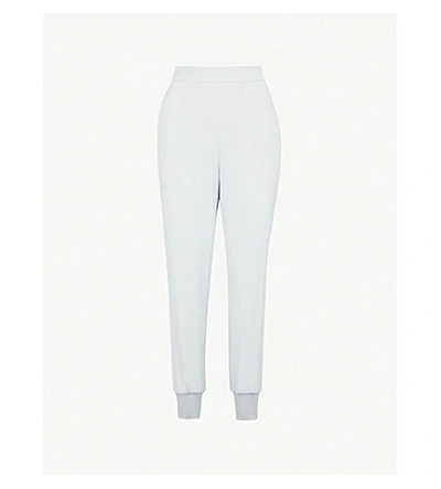 Stella Mccartney Julia High-rise Tapered Crepe Trousers In Light Blue