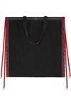 CHRISTIAN LOUBOUTIN CABALACE LACE-UP LEATHER-TRIMMED CANVAS TOTE