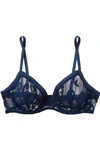 ERES STEPHANE SATIN-TRIMMED STRETCH-LACE UNDERWIRED BRA