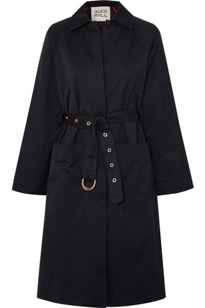 Alex Mill Channel Belted Cotton-blend Gabardine Trench Coat In Navy