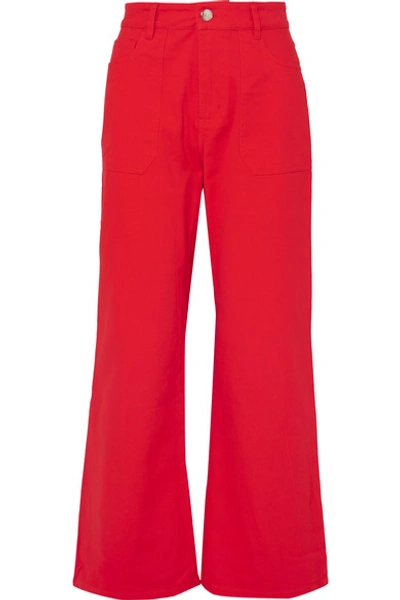 L.f.markey Didion Cotton-drill Wide-leg Pants In Red