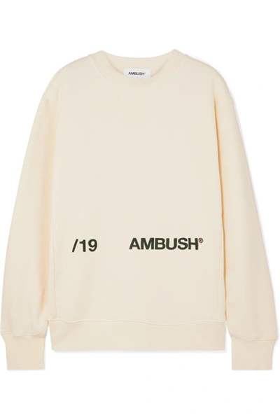 Ambush Printed Cotton-jersey Sweatshirt In White