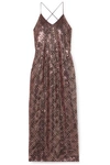 MICHELLE MASON OPEN-BACK SEQUINED TULLE GOWN