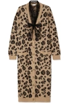 RED VALENTINO LEOPARD-JACQUARD COTTON-BLEND CARDIGAN