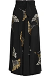 DRIES VAN NOTEN SIMIANA BELTED SEQUIN-EMBELLISHED CREPE MIDI SKIRT