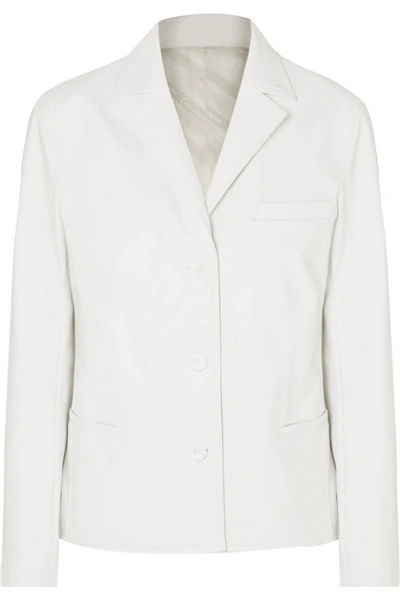 Commission Cabin Faux Leather Blazer In White