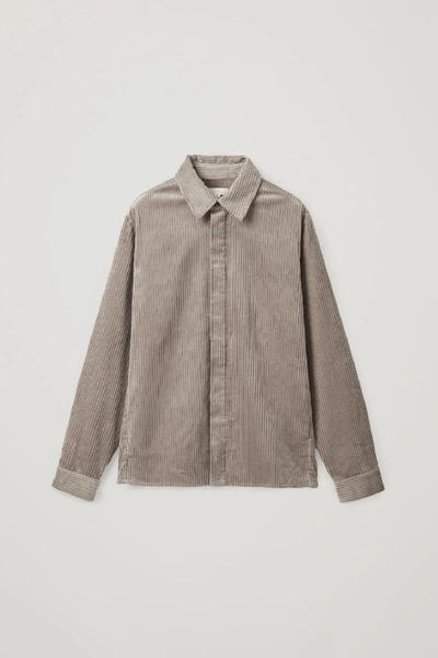 Cos Cotton Corduroy Shirt In Brown