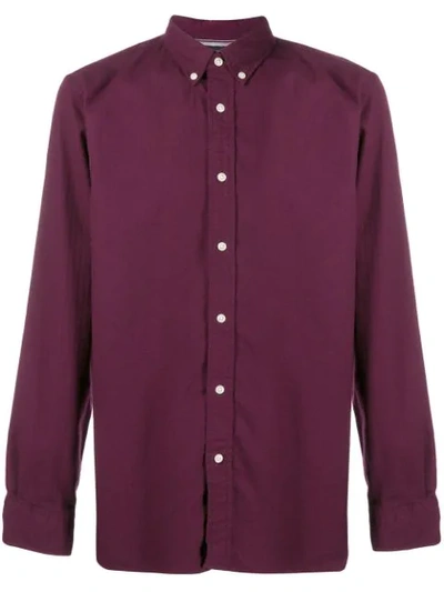 Tommy Hilfiger Logo Embroidered Shirt In Purple