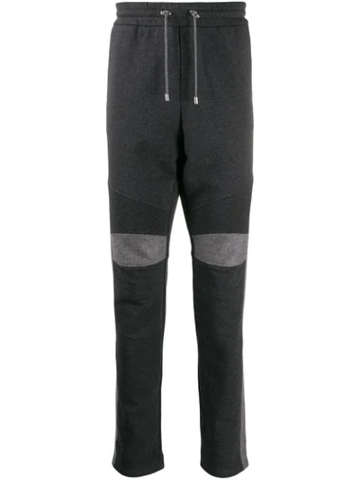 Balmain Track Trousers With Knee Panels In Grey