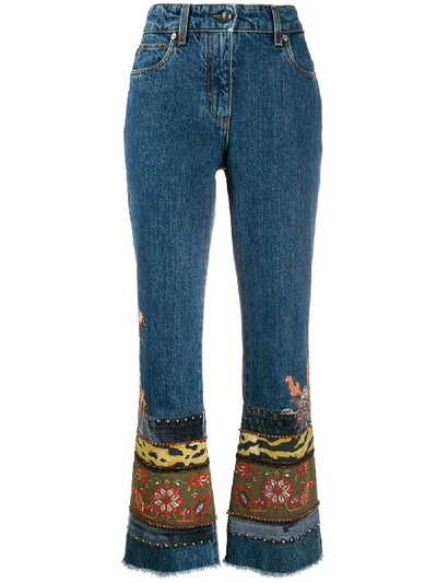Etro Floral Embroidered Jeans In 0201 Blue