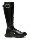 ALEXANDER MCQUEEN ALEXANDER MCQUEEN BUCKLE DETAIL KNEE HIGH BOOTS