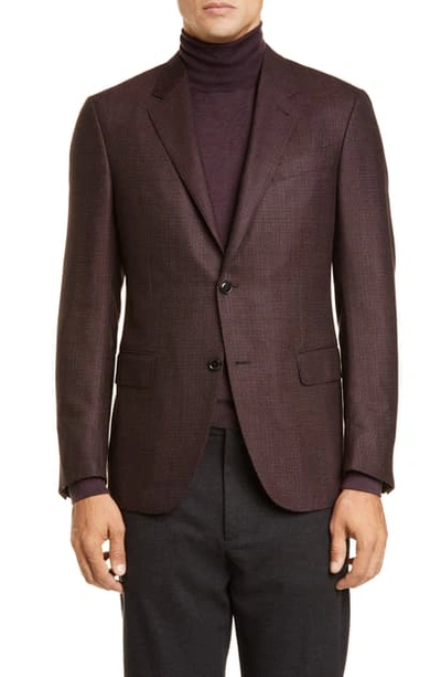 Ermenegildo Zegna Milano Classic Fit Bird's Eye Wool Sport Coat In Burgundy