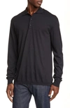 ERMENEGILDO ZEGNA CLASSIC FIT COTTON & CASHMERE LONG SLEEVE POLO,219UT596-846-K08