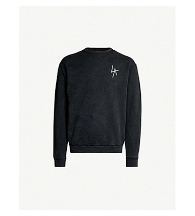 Local Authority Logo-print Cotton-jersey Sweatshirt In Washed Black