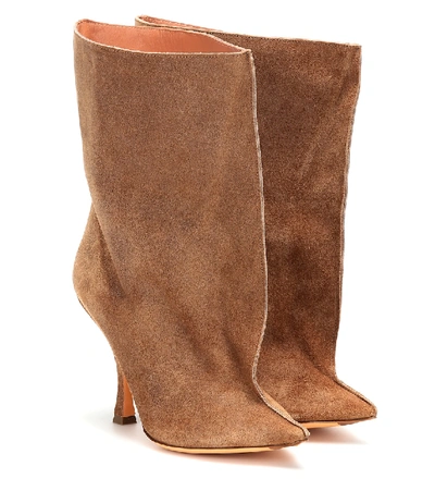 Y/project Suede Ankle Boots In Brown