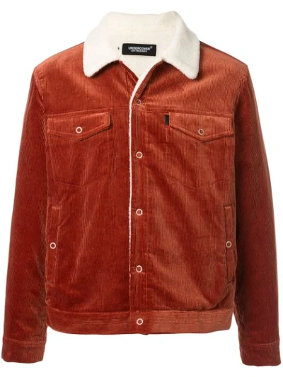 Undercover Ribbed Trucker Jacket In Brown