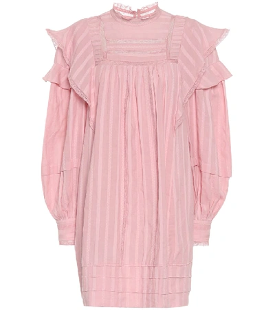Isabel Marant Étoile Patsy Crochet-insert Cotton-voile Mini Dress In Pink