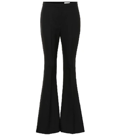 Alexander Mcqueen High-rise Flared Tailored Trousers In Blue